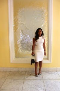 Wearing - French Connection Dress, Giuseppe Zanotti Heels, Gucci Bag