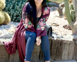 Long Flannel Shirts + Dark Denim Jeans + Pumps