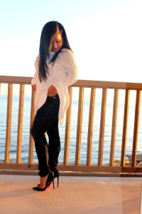 Wearing - LF high/low sweater, Rag & Bone Jeans, Christian Louboutin Pumps
