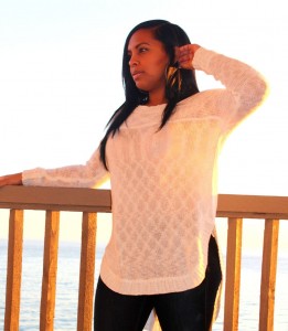 Wearing - LF high/low sweater, Rag & Bone Jeans