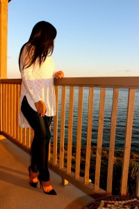 Wearing - LF high/low sweater, Rag & Bone Jeans, Christian Louboutin Pumps