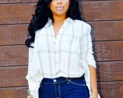 oversized plaid shirt