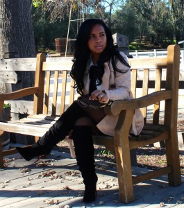 Blouse, Trench Coat, Shorts, Stockings, Wild Fox Shades, Christian Louboutin Boots