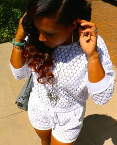 Wearing - David Lerner Top and Shorts, Camilla Skovgaard Heels, Chanel Bag