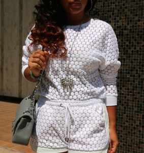 Wearing - David Lerner Top and Shorts, Camilla Skovgaard Heels, Chanel Bag