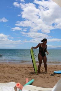 Tanya Major wearing Agent Provocateur Dakotta Swimsuit