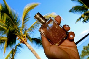 Enjoying the Maui sunset with Estee Lauder Bronze Goddess