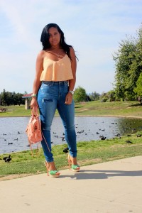 Paige denim reviews - Nordstrom Rack top, Paige Denim Jeans Hoxton Ultra Skinny in Carmen Tear and Repair, Charlotte Olimpia Sandals, Balenciaga Bag