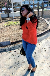 Rag & Bone Floppy Brim Fedora Hat, Zara Sweater, Paige Denim Paint Splattered Denim, YSL Bag, Tom Ford Shades, Christian Louboutin Patent Leather Pigalle Pumps