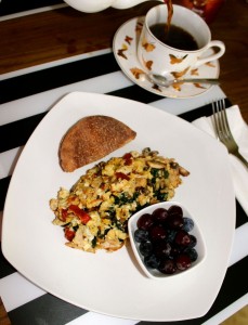 veggie with turkey omelette