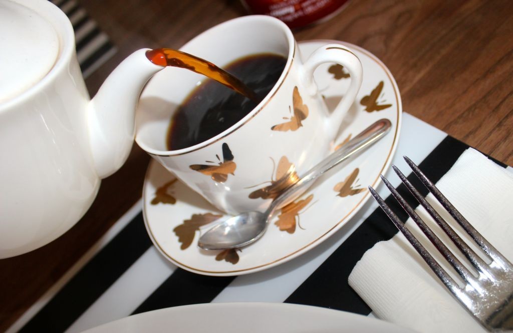 coffee in a butterfly cup